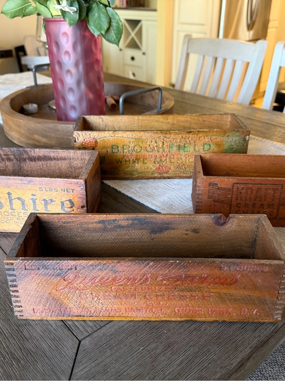 10 Vintage cheese boxes- Rustic Brown - Picture 1 of 2